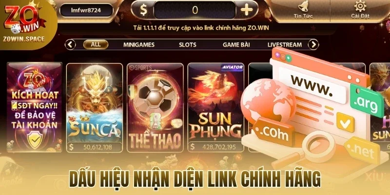 Dấu hiệu nhận diện link chính hãng